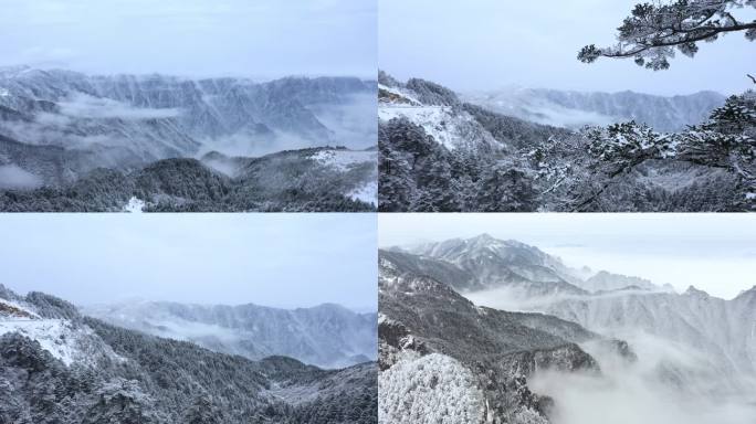 神农架雪景航拍4K