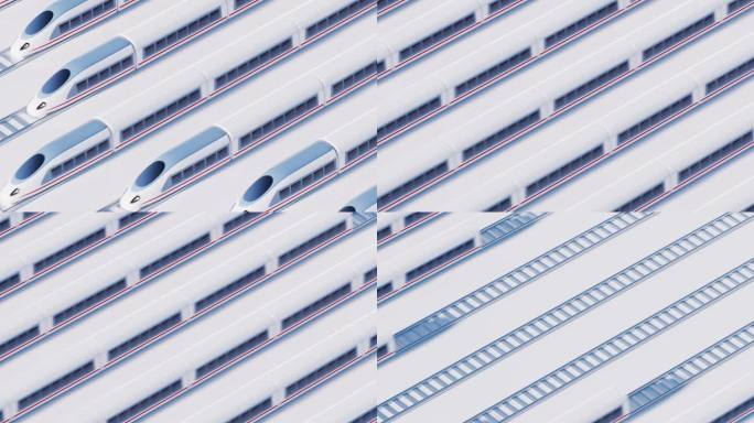 轨道高铁列车交通运输概念3D渲染