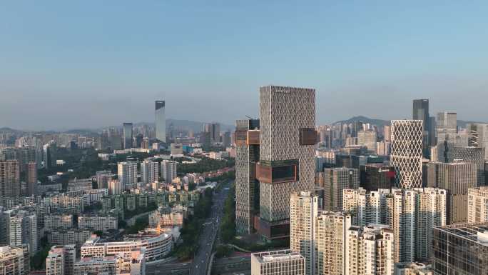 航拍深圳腾讯滨海大楼