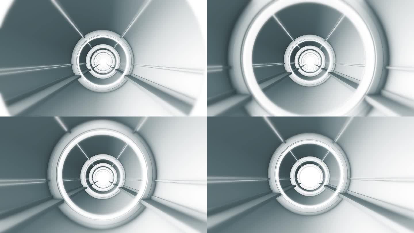 黑白简洁质感时空隧道穿梭视频素材