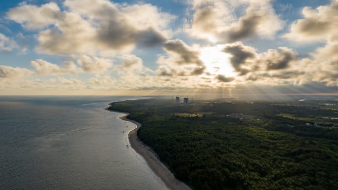 海南文昌火箭发射基地延时航拍