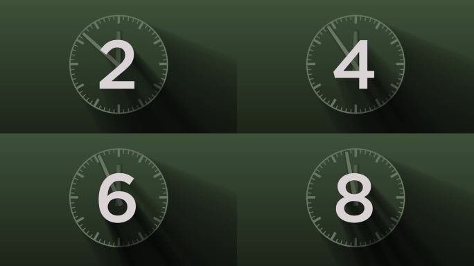 带倒计时的4K钟面。这些项目用数字循环。