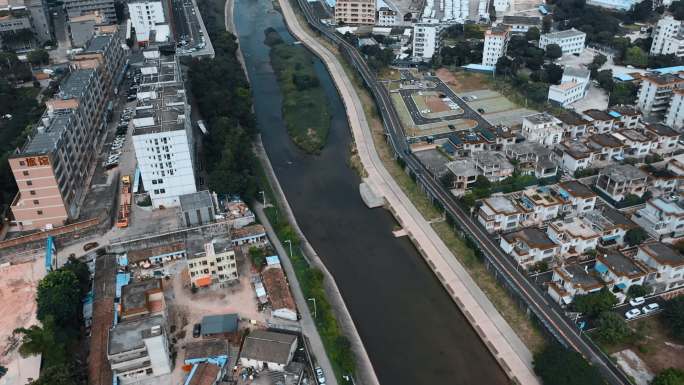 深圳河道视频深圳观澜河航拍