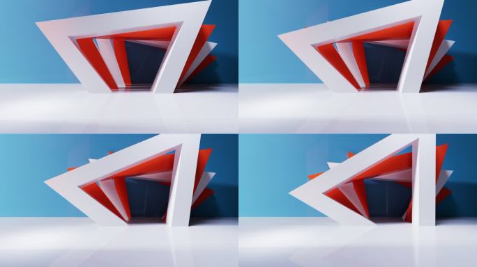 创意几何体室内空间3D渲染