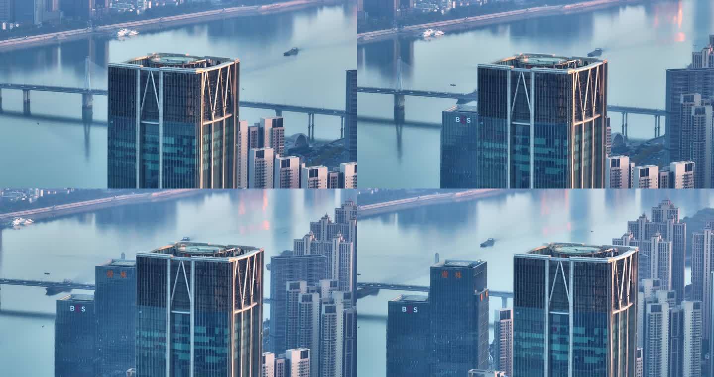 4K长焦拍摄湖南金融中心高楼
