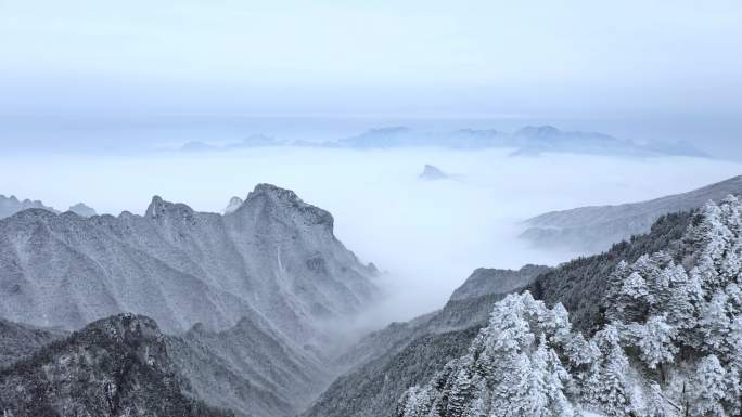 神农架雪景航拍4K