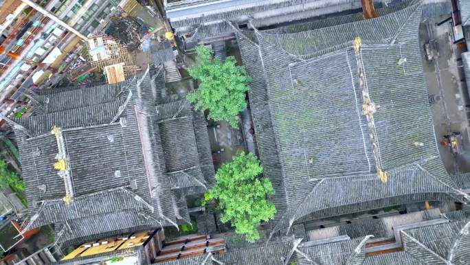 重庆渝中区罗汉寺风光航拍