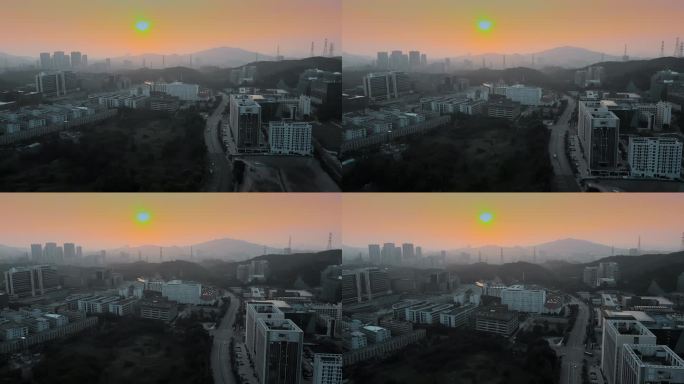 深圳旅游视频深圳大浪时尚小镇的金色夕阳