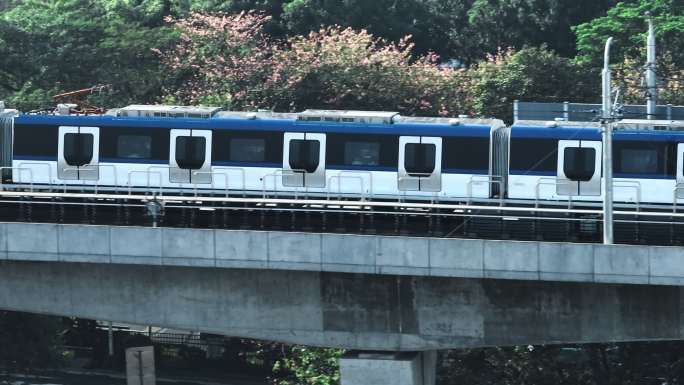 超高清航拍佛山地铁三号线首通段开通运营