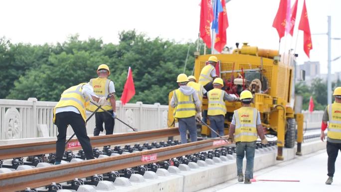 高铁铁路修建铁路铺轨