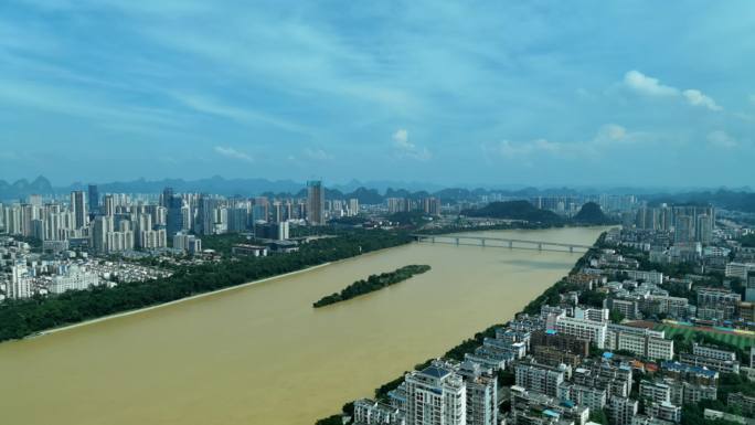 柳州城市河流延时阳光 晚霞 晨曦