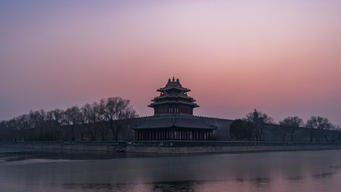 T/L WS：紫禁城的潘康纳，从白天到夜晚的过渡/中国北京