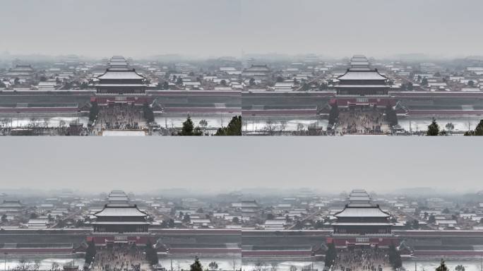 T/L MS HA ZI冬季紫禁城高角度视图/中国北京