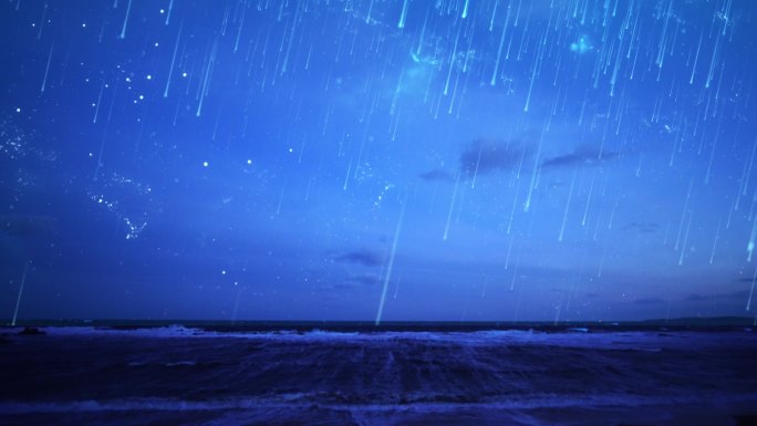 大海上的流星雨