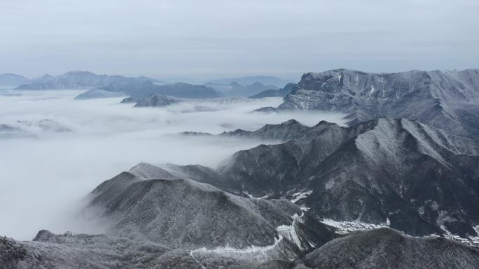 神农架雪景航拍4K