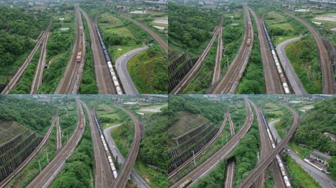 铁路航拍铁路修建中国铁路 工人修铁路建设