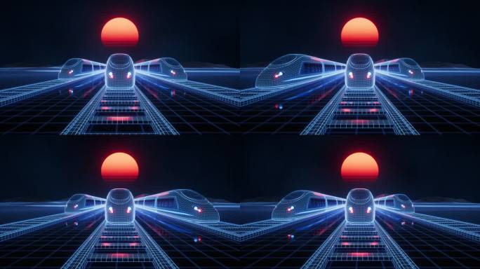 轨道交通高铁列车交通运输概念3D渲染