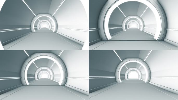 简洁黑白光影时空隧道穿梭视频素材