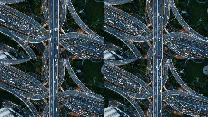 汽车传感系统概念智慧虚拟城市智能互联网络
