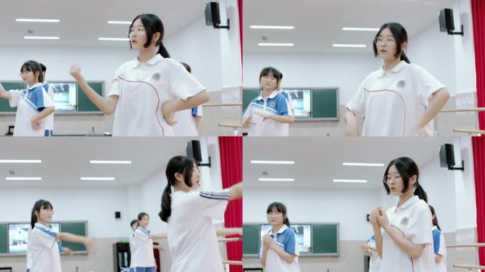【4K】高中生舞蹈教室中学生跳舞