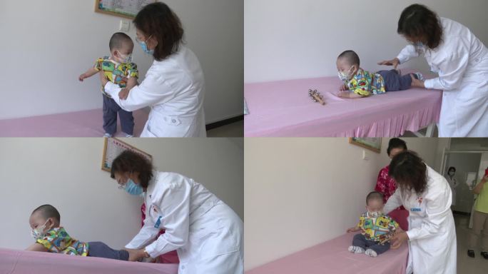 儿科大夫医生给小孩检查身体看病