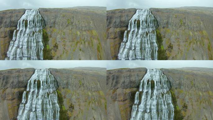 冰岛瀑布的DRONE POV