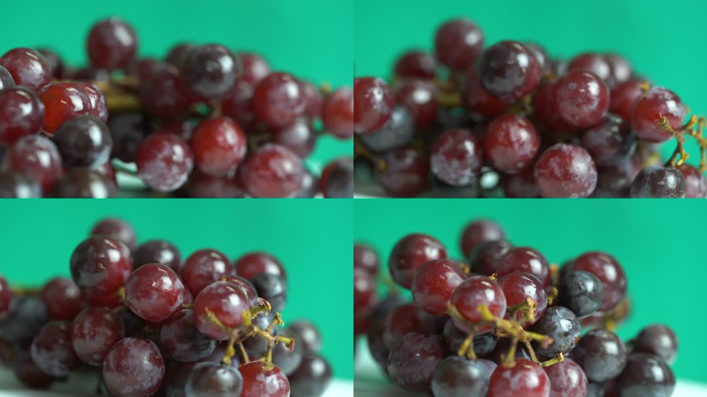 旋转台上的葡萄水果餐饮展示