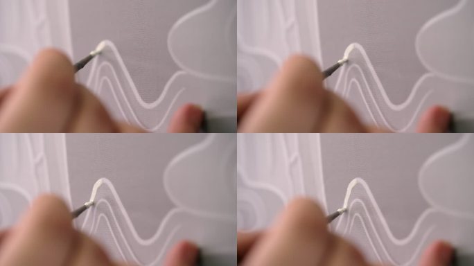 4画笔笔触蘸颜料画油画水粉
