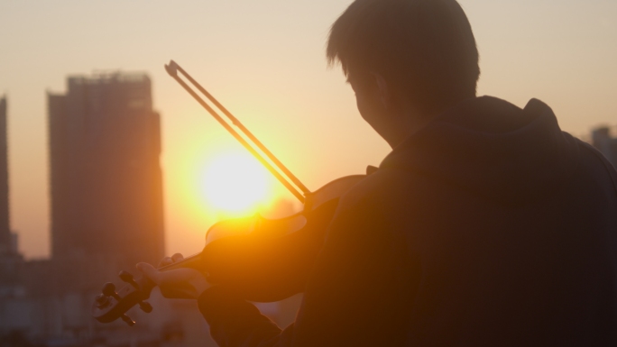 唯美夕阳小提琴