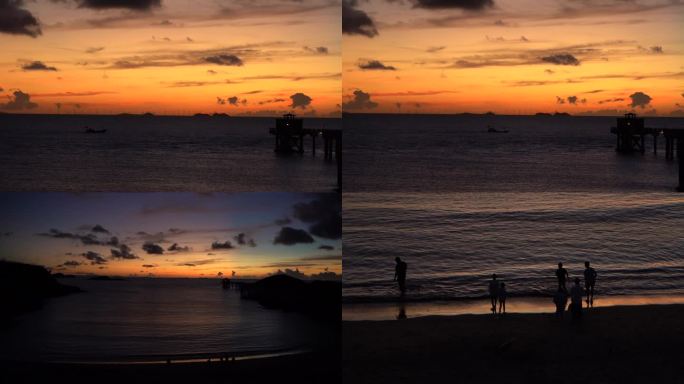 日出 朝阳 海边 渔船 出海 氛围