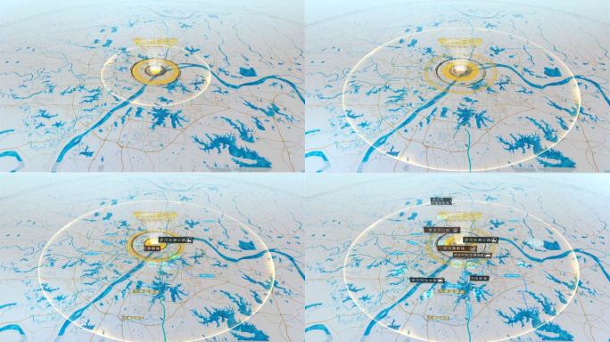 武汉市区位地图路网AE模板