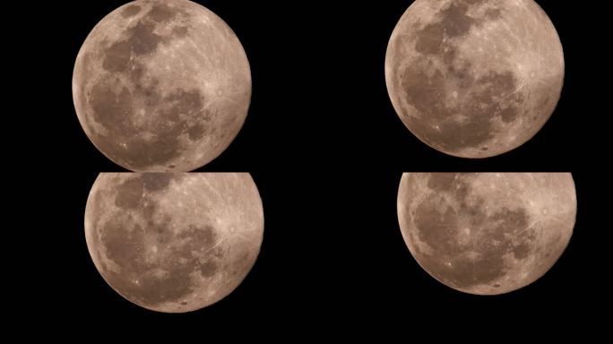 满月向上移动超级月亮升起细节特写月球正面