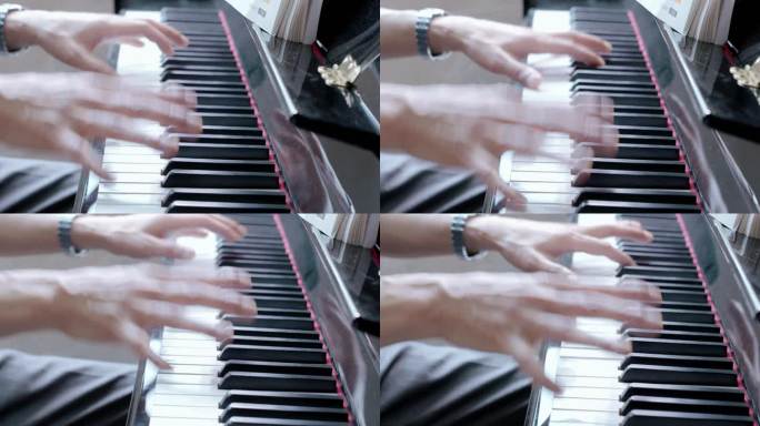 【4K】男子弹钢琴音乐课钢琴课