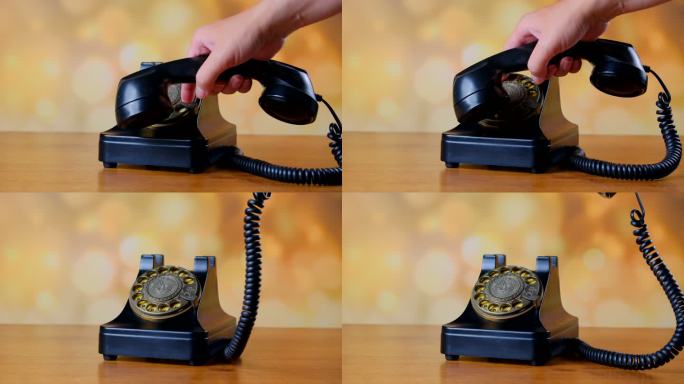 打电话 座机 老式古董电话机