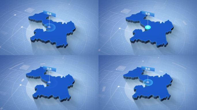 唐山市滦县蓝色科技感定位地图
