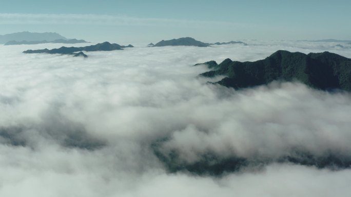 鸟瞰秦岭风景，陕西，中国。