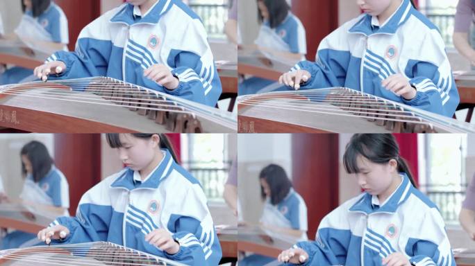 【4K】中学女生弹古筝高中生弹古筝