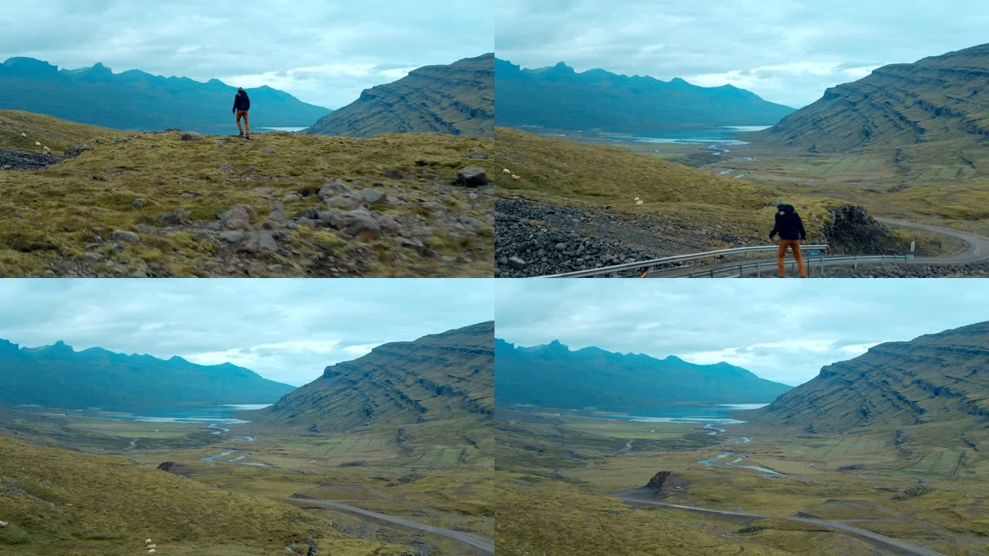飞越年轻人揭示冰岛史诗般的峡谷