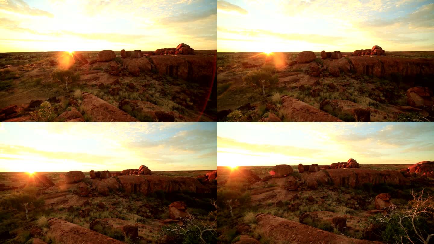 日出时的魔鬼大理石，澳大利亚北领地