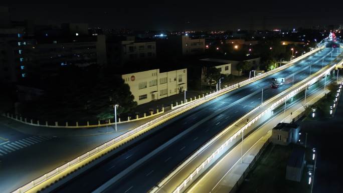 航拍 夜景 浦东 保税区 4k 无噪点