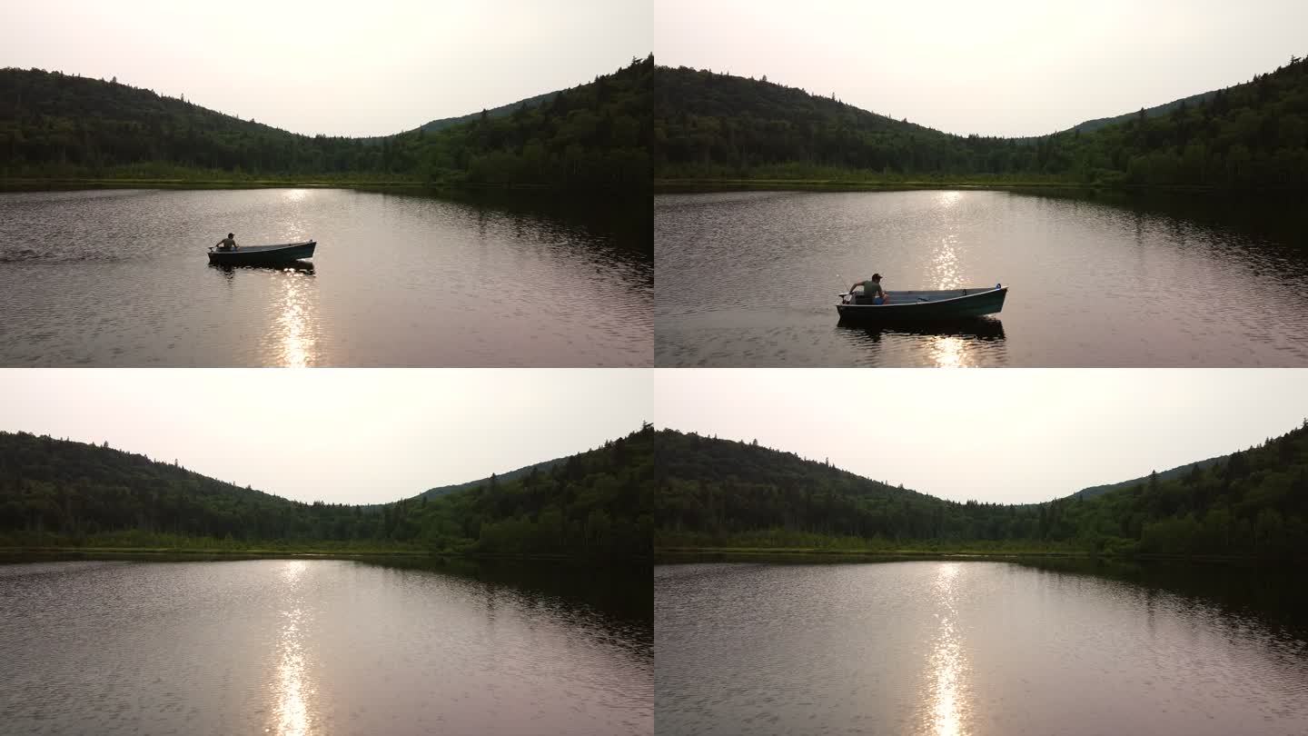 魁北克钓鱼湖的视频。