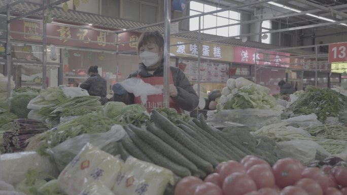 疫情期间超市农贸市场采购实拍视频素材