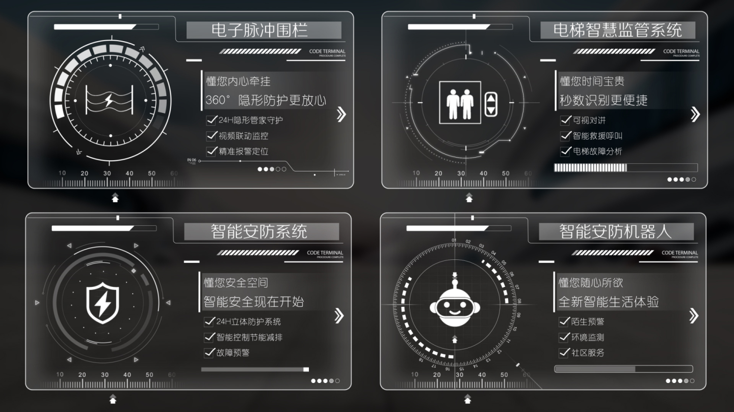 白色科技框科技屏HUD