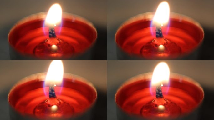 微距镜头下燃烧的蜡烛