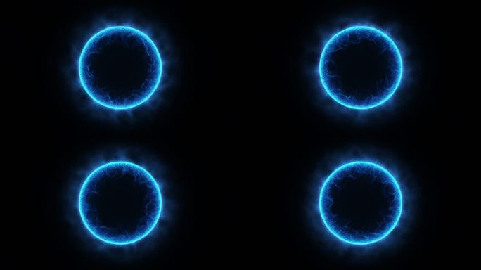 科技蓝色圆圈黑洞黑洞粒子放射火焰圈