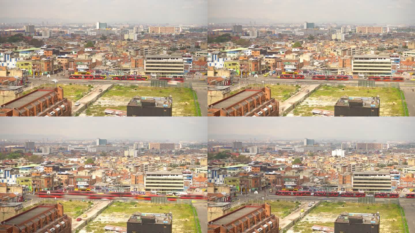 波哥大哥伦比亚城市延时的高角度视图