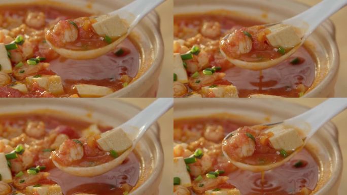 西红柿豆腐虾仁汤制作过程分镜