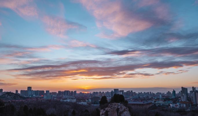 唐山大城山晚霞延时