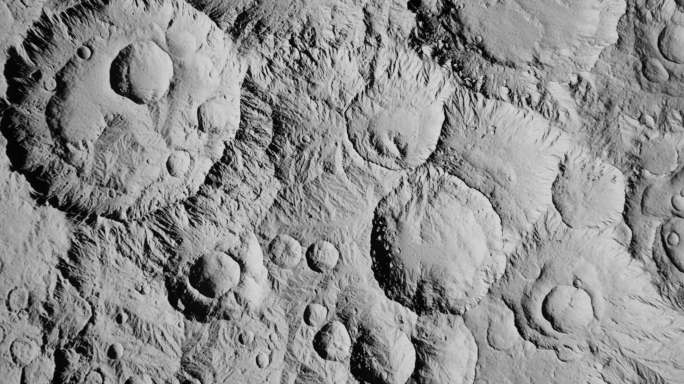 4k月球表面陨石坑|横向移动航拍②