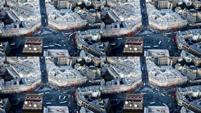法国巴黎城市建筑俯视图